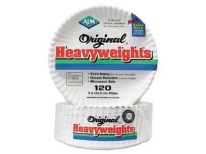 AJM Packaging Corporation AJM OH9AJBXWH Gold Label Coated Paper Plates, 9" dia, White, 120/PK, 8 PK/CT AJM Packaging Corporation AJM OH9AJBXWH Gold Label Coated Paper Plates, 9" dia, White, 120/PK, 8 PK/CT