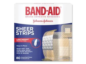 BAND-AID Tru-Stay Sheer Strips Adhesive Bandages Assorted 80/Box 4669