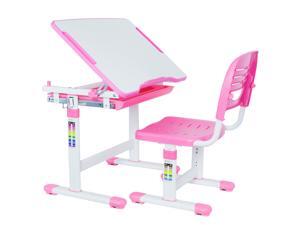 VIVO Height Adjustable Childrens Desk & Chair Kids Interactive Work Station Pink VIVO Height Adjustable Childrens Desk & Chair Kids Interactive Work Station Pink