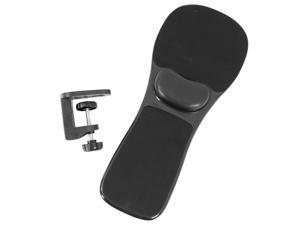 VIVO Black Universal Clamp-on Adjustable Arm Rest Mouse Pad with Wrist Cushion | Attaches to Desk or Chair (MOUNT-MS02B)