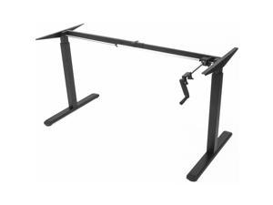 VIVO Black Manual Height Adjustable Stand Up Desk Frame Crank Ergonomic System