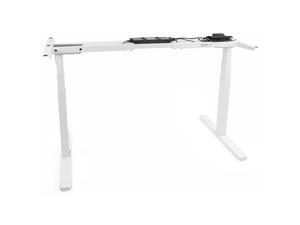 VIVO White Electric Stand Up Desk Frame Motor Standing Height Adjustable Legs