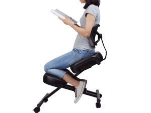 DRAGONN (By VIVO) Ergonomic Kneeling Chair with Back Support, Black