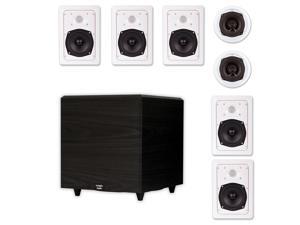 Acoustic Audio 7.1 Speaker System Flush Mount 7 Speaker Set and 12" Powered Sub Acoustic Audio 7.1 Speaker System Flush Mount 7 Speaker Set and 12" Powered Sub