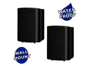 Theater Solutions TS425ODB Indoor or Outdoor Speakers Weatherproof Mountable Black Pair