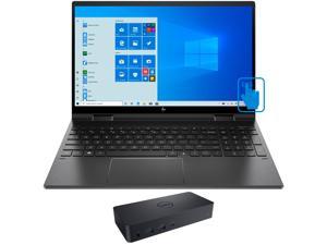 HP ENVY x360 15 Home & Business 2-in-1 Laptop (AMD Ryzen 7 5700U 8-Core, 15.6" 60Hz Touch Full HD (1920x1080), AMD Radeon, 16GB RAM, 256GB PCIe SSD, Backlit KB, Wifi, Win 11 Home) with D6000 Dock