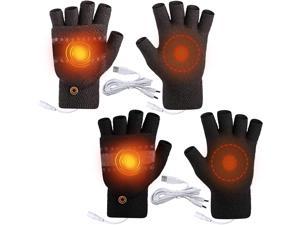 Luonita Unisex USB Heated Gloves Touch Screen Gloves USB Warm Hand Heating Gloves Constant Temperature Portable Soft Wearable Winter Gloves for Adults Men Women 