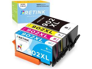 PRETINK Compatible Ink Cartridge Replacement for HP 902XL 902 XL Ink Cartridge to use with Officejet 6978 6968 6962 6958 6970 6950 HP 902 Ink Cartridge Printer (Black, Cyan, Magenta, Yellow, 4 Pack)