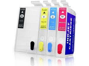 QUTHZZHY Sublimation Ink Cartridges, Empty Refillable Ink Cartridges Compatible with WF-7720 WF-7710 WF-7620 WF-7610 WF-7210 WF-7110 WF-3620 WF-3640 Printer, 4 Pack (Black Yellow Cyan Magenta)