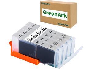 GREENARK Compatible Ink Cartridge Replacement for Canon CLI-251 GY Gray CLI-251GY XL Gray Ink Cartridge Work for Canon PIXMA MG6320 Pixma MG7120 Pixma MG7520 Pixma IP8720 Printers, 4 Pack 251XL GY
