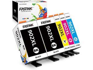 FASTINK Compatible Ink Cartridge Replacement for HP 902 XL 902XL (4 Combo Pack) with Newest Chip for HP Officejet Pro 6978 6968 6962 6958 6970 Printer Ink