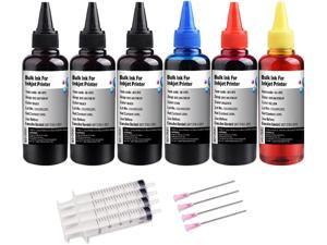 6 Bottles Ink and Ink Refill Kits Compatible with HP 950 951 932 933 60 61 952 902 901 62 63 64 65 21 22 920 940 934 564 711 970 971 95 96 Inkjet Printer Cartridges for Refillable Ink Cartridges