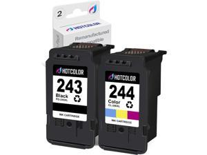 HOTCOLOR Ink Cartridge 243 and 244 Replacement for Canon Ink 243 244 PG 243 CL 244 for Canon Pixma TS3420 Ink MG2522 TS3120 TS3122 MX492 MG2525 TR4520 1Black1TriColor 2PK