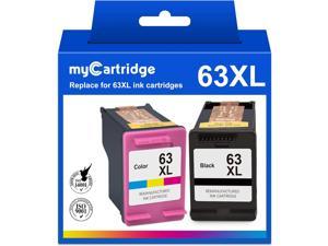 myCartridge 63XL Remanufactured Ink Cartridge Replacement 63XL 63 Ink Cartridge 1 Black 1 Color Combo Pack use with HP Envy 4520 4512 OfficeJet 4655 5255 3830 Printer 63XL Ink cartridges
