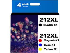 212XL for Epson 212 Ink Cartridges T212XL 212 XL for Epson XP4100 Epson XP4105 Epson WF2830 WF2850 Printer 4 Pack Black Cyan Magenta Yellow