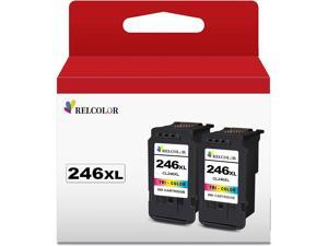 Relcolor 246XL Ink Cartridge Color Combo for Cannon MX490 MX492 MG2522 TS3100 TS3122 TS3300 TS3322 TS3320 TR4500 TR4520 TR4522 MG2500 Printer Canon CL 246 XL Higher Yield2 Pack