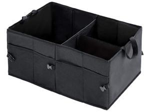 Car Trunk Organizer with Foldable Cover Collapsible Vehicle Caddy Large Box Tote Waterproof Trunk Organizer