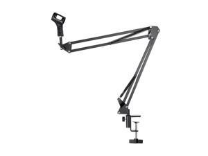 Monoprice Suspension Boom Scissor Broadcast Mic Stand, Support 2lbs. Weight, Padded Metal C-clamp, Extendable Arm - Stage Right Series Monoprice Suspension Boom Scissor Broadcast Mic Stand, Support 2lbs. Weight, Padded Metal C-clamp, Extendable Arm - Stage Right Series