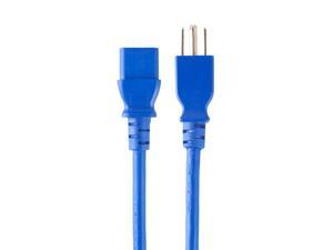 Monoprice 3-Prong Power Cord - 2 Feet - Blue, NEMA 5-15P to IEC 60320 C13, 14AWG, 15A/1875W, 125V, Works With Most PCs, Monitors, Scanners, & Printers