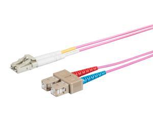 Monoprice Fiber Optic Cable - 2 Meter - Purple | OM4, LC/ST, Multi Mode Duplex, (50/125 Type) - Entegrade Series