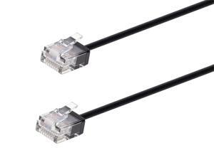 36AWG Monoprice SlimRun Cat6A Ethernet Patch Cable RJ45 Network Internet Cord Pure Bare Copper Wire Stranded White 127469 3ft STP