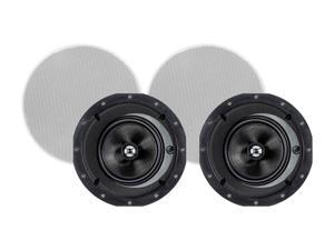Monoprice 2Way Carbon Fiber InCeiling Speakers  65 Inch With 15 Angled Drivers Pair  Alpha Series