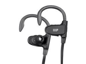 Monoprice Wireless Bluetooth Earphones - Black With Built-In Mic, Adjustable Ear Hooks, Waterproof, Sweatproof IPX7, CVC 6.0