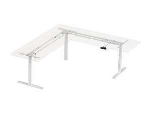 Monoprice Triple Motor Height Adjustable Sit-Stand Corner Desk Frame - White | 3 Leg Corner, L Shaped Table Base, Programmable Memory Settings - Workstream Collection Monoprice Triple Motor Height Adjustable Sit-Stand Corner Desk Frame - White | 3 Leg Corner, L Shaped Table Base, Programmable Memory Settings - Workstream Collection