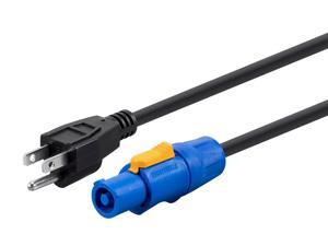 Monoprice Pro Power Cable - 10 Feet | 16 AWG NEMA 5-15P to powerCON Connector - Stage Right