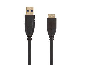 Monoprice USB 3.0 Type-A to Micro Type-B Cable - 1.5 Feet - Black, Compatible With Charging Samsung Galaxy S5, External Hard Drive, Note 3/N9000