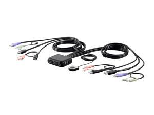 Monoprice 2-Port USB HDMI/Audio Cable KVM Switch With Remote Port Selector, 1920x1200 And 1080p, Support Windows, Mac OS X, And Linux