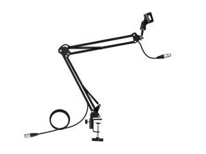 Monoprice Suspension Boom Scissor Broadcast Mic Stand With Integrated XLR Cable, Arm Can Extend Up To 33in - Stage Right Series