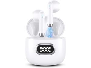 SGNICS Wireless Earbuds for Samsung Galaxy A53 5G Touch Control with Charging Case IPX5 SweatProof TWS Stereo Earphones HiFi Deep Bass Noise Cancellation Outdoor Indoor Sport  White