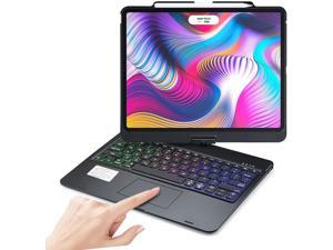 MAXMIO IPad Pro 12.9 Case with Keyboard - Trackpad Keyboard with 7-Color Backlit & 360° Rotation, Wireless Keyboard Case for IPad Pro 12.9 2021 5th/2020 4th/2018 3rd Gen