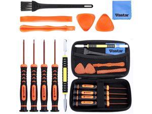 Vastar Repair Tool Kit for PS3 PS4 PS5 Xbox One Xbox 360Controller and Console 12 in 1 PH000 and T6 T8 T10 Torx Security Screwdriver Xbox One Screwdriver Set with Safe Pry Tools Cleaning Brush