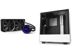 NZXT Kraken X53 240mm - AIO RGB CPU Liquid Cooler - AER P 120mm Radiator Fans (2 Included) & H510 - CA-H510B-W1 - Compact ATX Mid-Tower PC Gaming Case - Water-Cooling Ready - White/Black NZXT Kraken X53 240mm - AIO RGB CPU Liquid Cooler - AER P 120mm Radiator Fans (2 Included) & H510 - CA-H510B-W1 - Compact ATX Mid-Tower PC Gaming Case - Water-Cooling Ready - White/Black