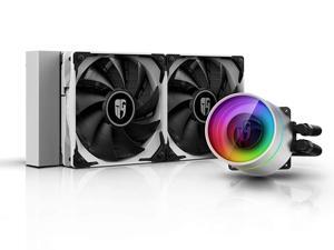 DEEPCOOL Castle 240EX White, Addressable RGB AIO Liquid CPU Cooler, Anti-Leak Technology Inside, Cable Controller and 5V ADD RGB 3-Pin Motherboard Control, TR4/AM4 Supported DEEPCOOL Castle 240EX White, Addressable RGB AIO Liquid CPU Cooler, Anti-Leak Technology Inside, Cable Controller and 5V ADD RGB 3-Pin Motherboard Control, TR4/AM4 Supported