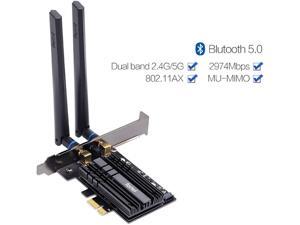Dual Band 2974Mbps WiFi 6 PCI-E 1X Wireless Adapter 2.4G/5Ghz 802.11Ac/Ax Bluetooth 5.0 for AX200 Network Card Apply to Winow,Dual Antenna Dual Band 2974Mbps WiFi 6 PCI-E 1X Wireless Adapter 2.4G/5Ghz 802.11Ac/Ax Bluetooth 5.0 for AX200 Network Card Apply to Winow,Dual Antenna