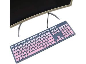 Keyboard Cover for Dell KB216 Wired Keyboard & Dell KM636 Wireless/Dell Optiplex 5250 3050 3240 5460 7450 7050/Dell Inspiron AIO 3475/3670/3477 All-in one Desktop Keyboard Protective Skin, Ombre Pink Keyboard Cover for Dell KB216 Wired Keyboard & Dell KM636 Wireless/Dell Optiplex 5250 3050 3240 5460 7450 7050/Dell Inspiron AIO 3475/3670/3477 All-in one Desktop Keyboard Protective Skin, Ombre Pink