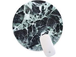JNKPOAI Black Marble Round Mouse Pad Mouse Pad for Laptop Computers Anti-Slip Mouse Pad for Office Custom Mouse Pads (Marble#1, Round)