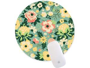 JNKPOAI Round Floral Mouse Pad Anti-Slip Mouse Pad for Office (Flower#1, Round)