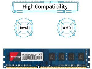 Kuesuny 8GB DDR3/DDR3L 1600MHz Udimm Ram PC3/PC3L-12800 PC3/PC3L-12800U 1.5V/1.35V CL11 240 Pin 2RX8 Dual Rank Non-ECC Unbuffered Desktop Computer Memory Ram Module Upgrade