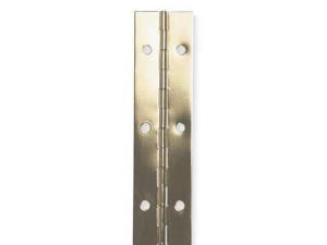 ZORO SELECT 1CCK6 1 1/2 in W x 48 in H Bright Brass Continuous Hinge