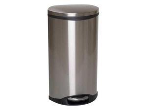 TOUGH GUY 6ZCL0 2-1/2 gal. Stainless Steel Oval Step Can, Silver