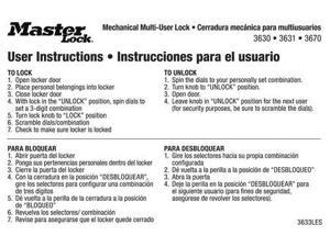 Master Lock 3634les Instruction Sticker English Spanish Pk10 Newegg Com