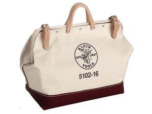 KLEIN TOOLS 5102-22 Wide-Mouth Tool Bag, Heavy-Duty #8 Natural Canvas, 1 Pockets KLEIN TOOLS 5102-22 Wide-Mouth Tool Bag, Heavy-Duty #8 Natural Canvas, 1 Pockets