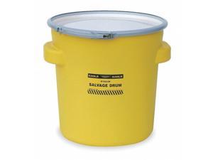 EAGLE 1654 Open Head Salvage Drum, Polyethylene, 20 gal, Unlined, Yellow