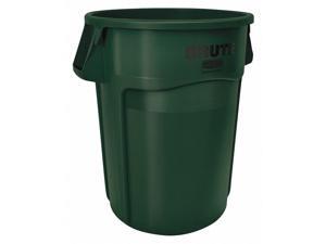 RUBBERMAID FG264300DGRN 44 gal Polyethylene Round Trash Can, Open Top, Green RUBBERMAID FG264300DGRN 44 gal Polyethylene Round Trash Can, Open Top, Green