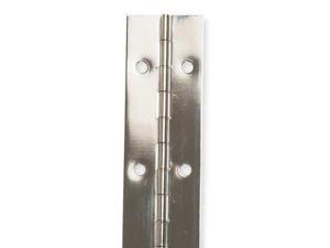 ZORO SELECT 1CCD4 5/8 in W x 48 in H Bright Nickel Continuous Hinge