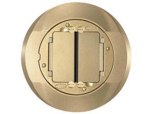 NEW HUBBELL SB3084 SCRUBSHIELD CARPET FLANGE BRASS TWO GANG RECTANGLE COVER 
